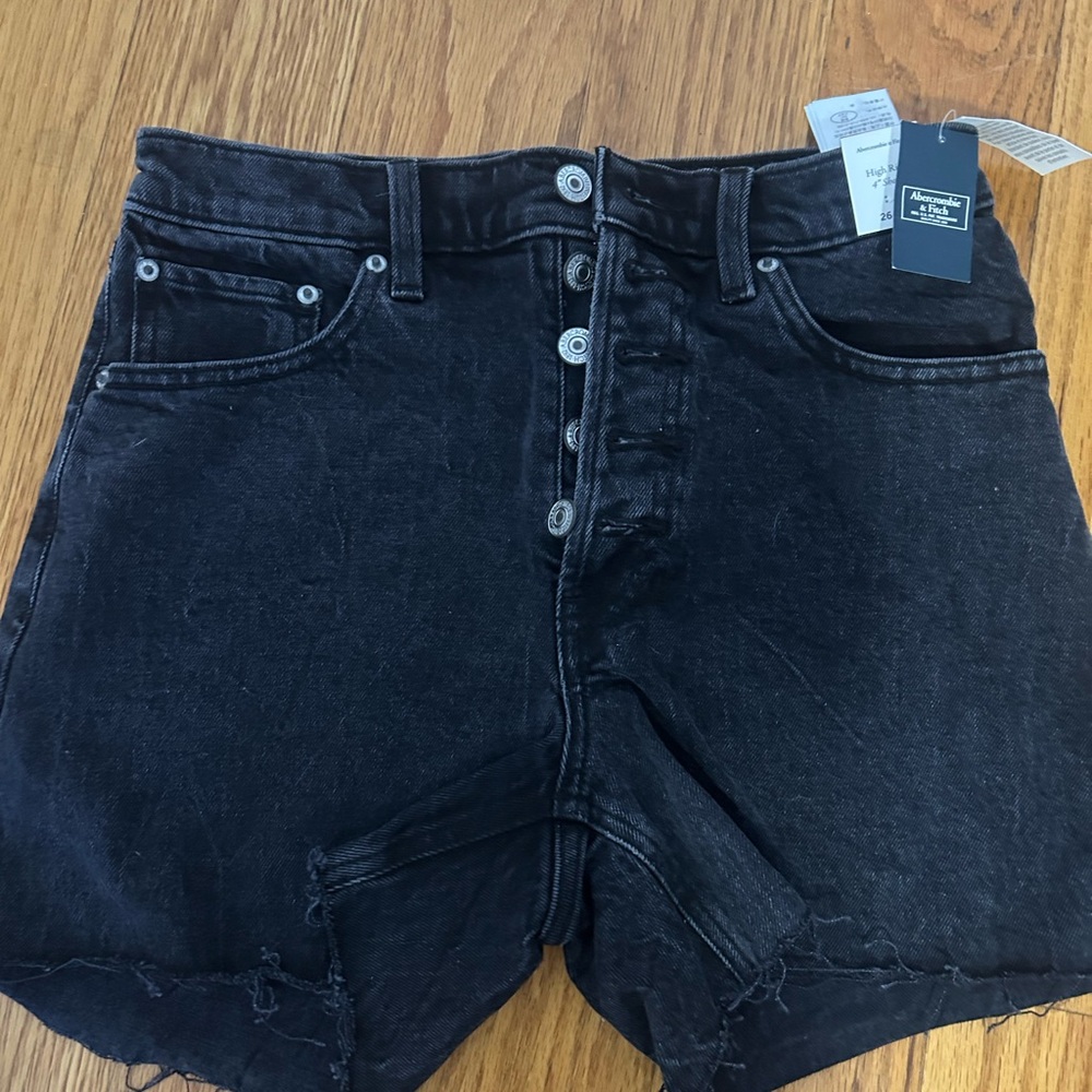 Abercrombie & Fitch High Rise Black Shorts